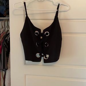 Cute black crop tank